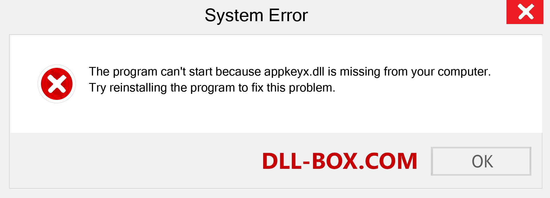  appkeyx.dll file is missing?. Download for Windows 7, 8, 10 - Fix  appkeyx dll Missing Error on Windows, photos, images